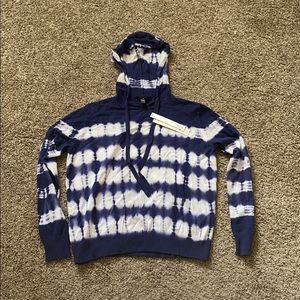 Aqua blue and white tie dye sweater